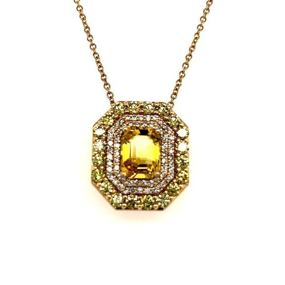Natural Sapphire Diamond Necklace 14k Gold 6.53 TCW GIA Certified $16,950 212085 - Picture 1 of 12